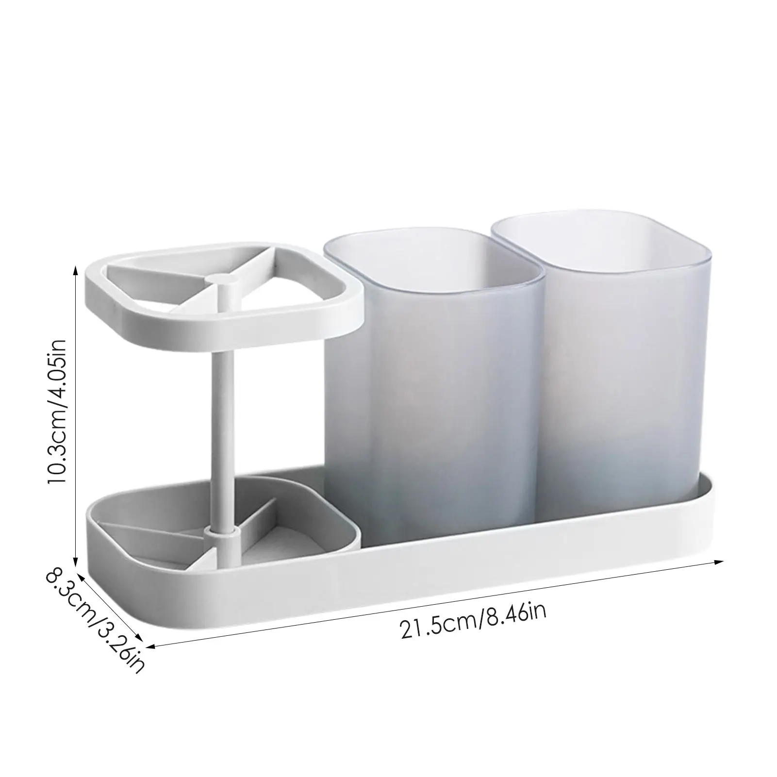 Toothbrush Storage Holder Dental Organizer For Soaps Toothpaste Razor 2 Cups Storage Containers For Bathroom Countertop