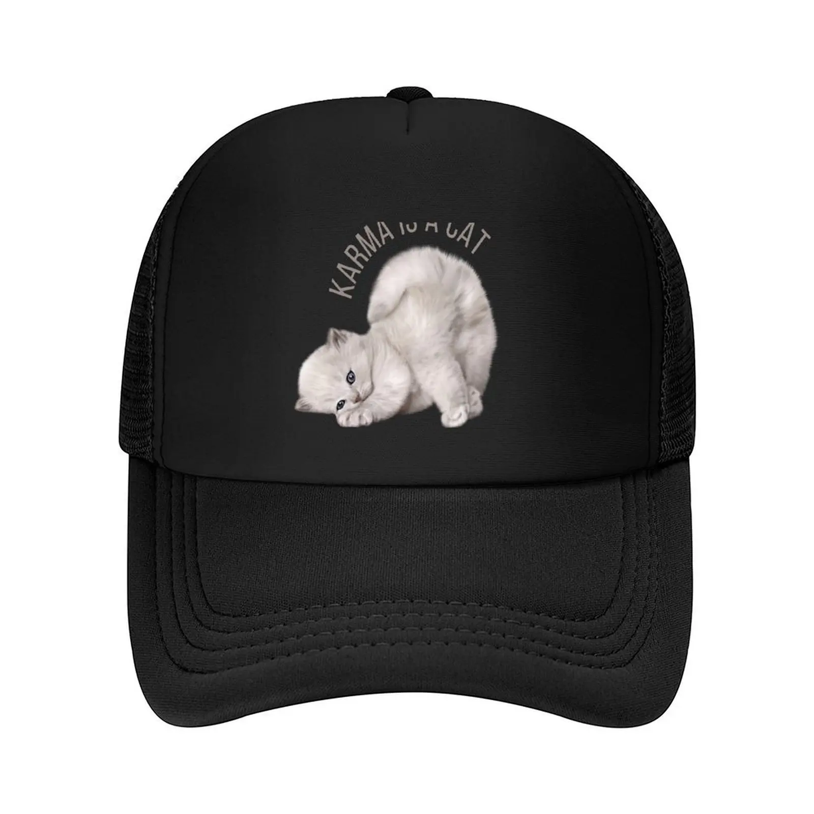 

Karma is a cat , white cat Baseball Cap Luxury Hat Trucker Cap Bobble Hat beach hat Women's 2025 Men's