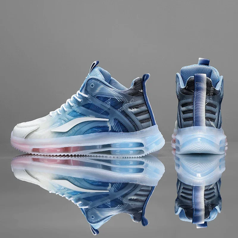 

2025 High Top Spring Fabric Men's Casual Shoe Mixed Colors Breath Sneakers Male Outdoor Footwear Anti Slip Platform Jelly Bottom