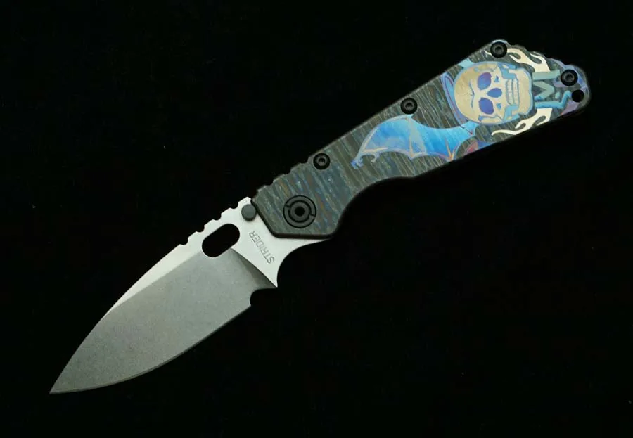 2024 New Folding Knife AUS10 Blade Titanium Alloy Handle SMF Copper Washers Outdoor Camping Hunting Kitchen Survival EDC Tools