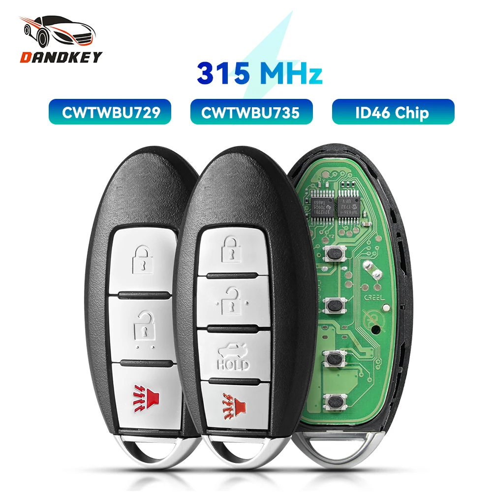 

Dandkey CWTWBU729 /CWTWBU735 Car Remote Key for Nissan Tiida Teana Altima Maxima Armada Xtrail Pathfinder Rogue Versa juke