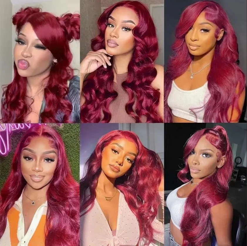 Wine Red Bundles Burgundy Body Wave Human Hair Bundles 99J Body Wave Human Hair Bundles Brazilian Virgin Hair 3 Bundles 30 Inch