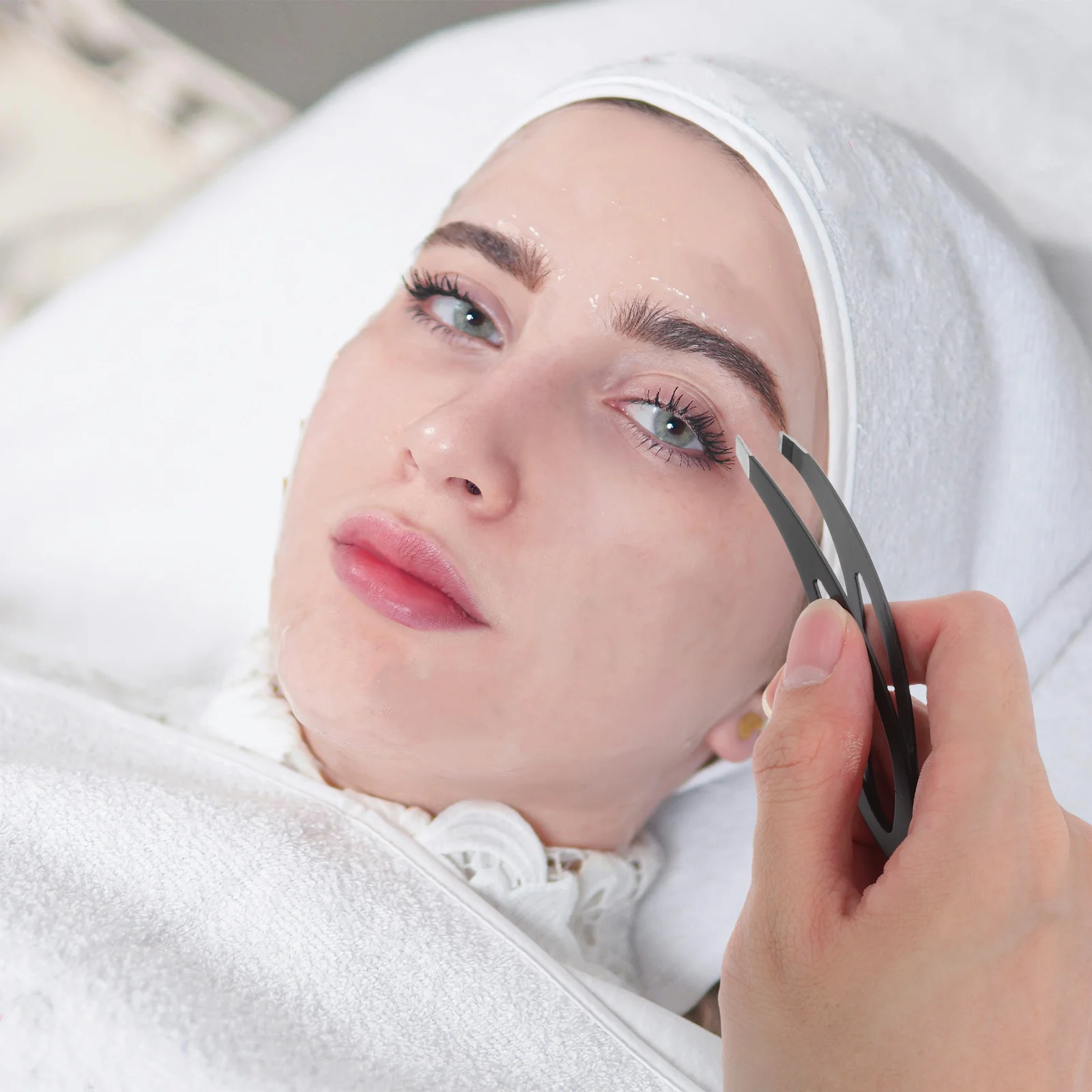 Pinzas para cejas, Clip de punta de acero inoxidable, herramienta para cejas, removedor de pelo de precisión, recortador para hombres y mujeres, removedor de cejas