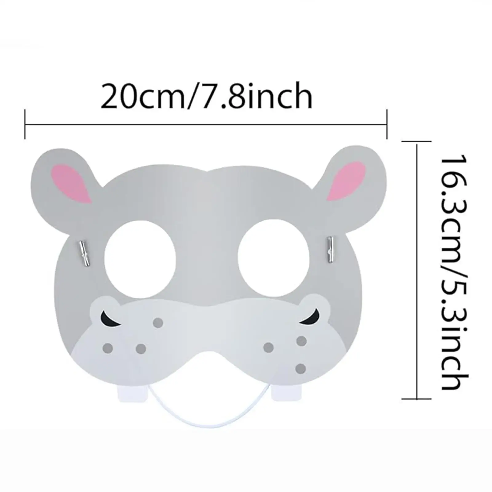 16Pcs Animal Face Mask Photo Prop Easy to Wear Jungle Animal Mask for Child Kids