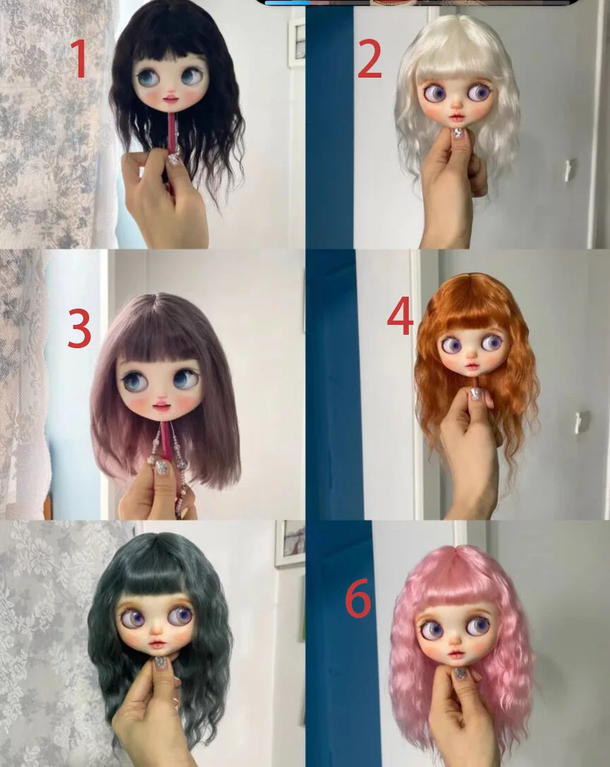 

2024 Hotting BJD Blythe wig Mohair Fit 9-10inch head circumference Qbaby