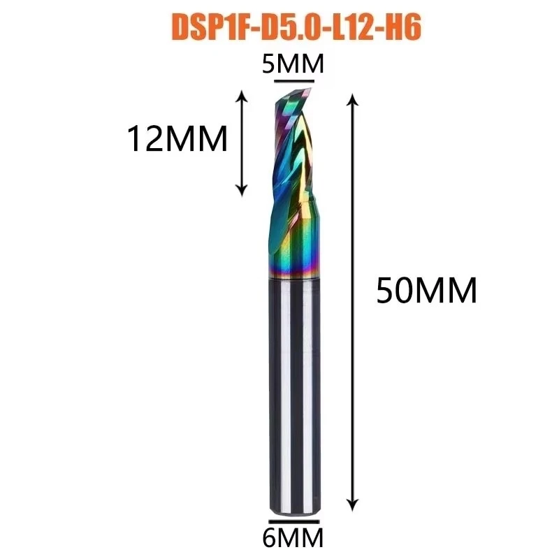 1 st AAAAA Enkele Fluit Carbide Spiraal Frees 3.175, 4.5, 6mm Aluminium Frees Graveren Houtbewerking Acryl DLC Coating