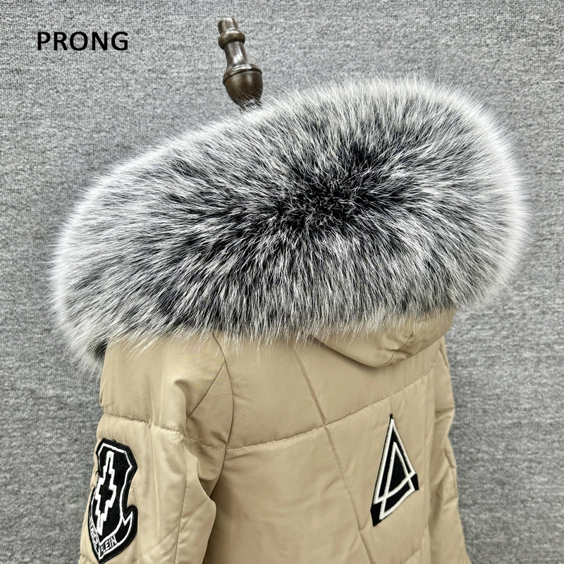 

Real Fox Fur Collar Winter Women Furry Fur Scarf Jacket Down Coat Hood Trims Decor Accessories Neck Warmer Scarves Luxury Shawls