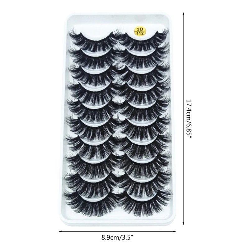 10 คู่ Faux Mink Lashes Pack ปริมาณขนตาปลอมธรรมชาติขนปุย