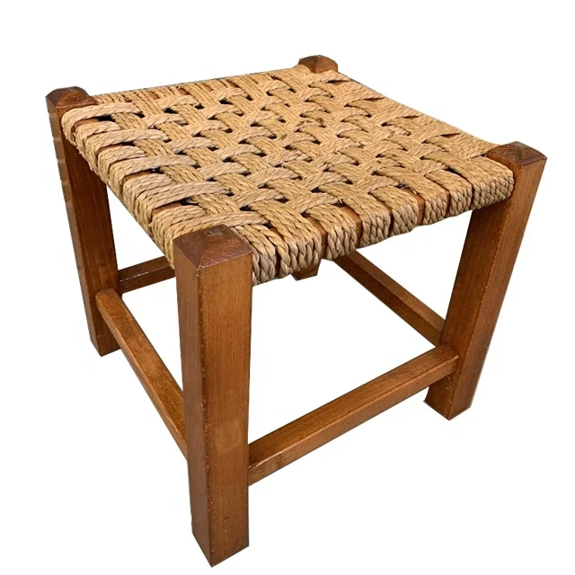 

Customized Wholesale Vintage Rattan Weave Foot Stool