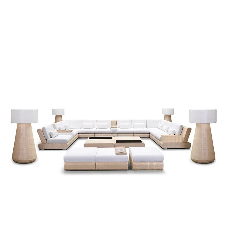 

Hot Sale Luxury Outdoor Poly Rattan Garden Sofa Set Patio Wicker Furniture