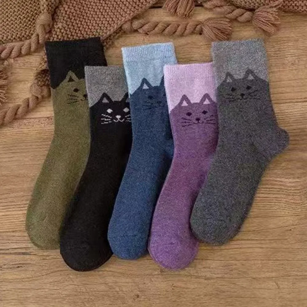 5 Pairs Soft Breathable Cotton Crew Socks Elastic Cuff Skin Friendly Mid Calf Socks Wear Resistant Jacquard Casual Ankle Socks