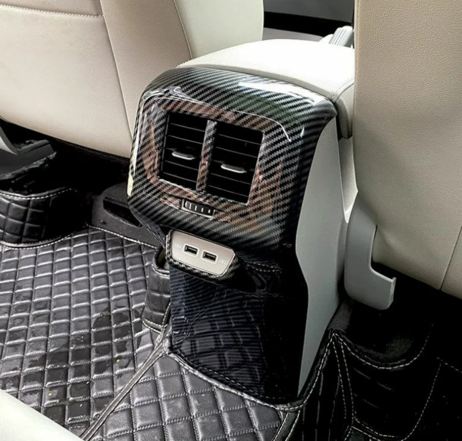 

For VW Volkswagen T-Cross T Cross 2019 - 2022 Interior Accessories Rear Air Outlet Decorative Frame Anti-kick Protective Cover