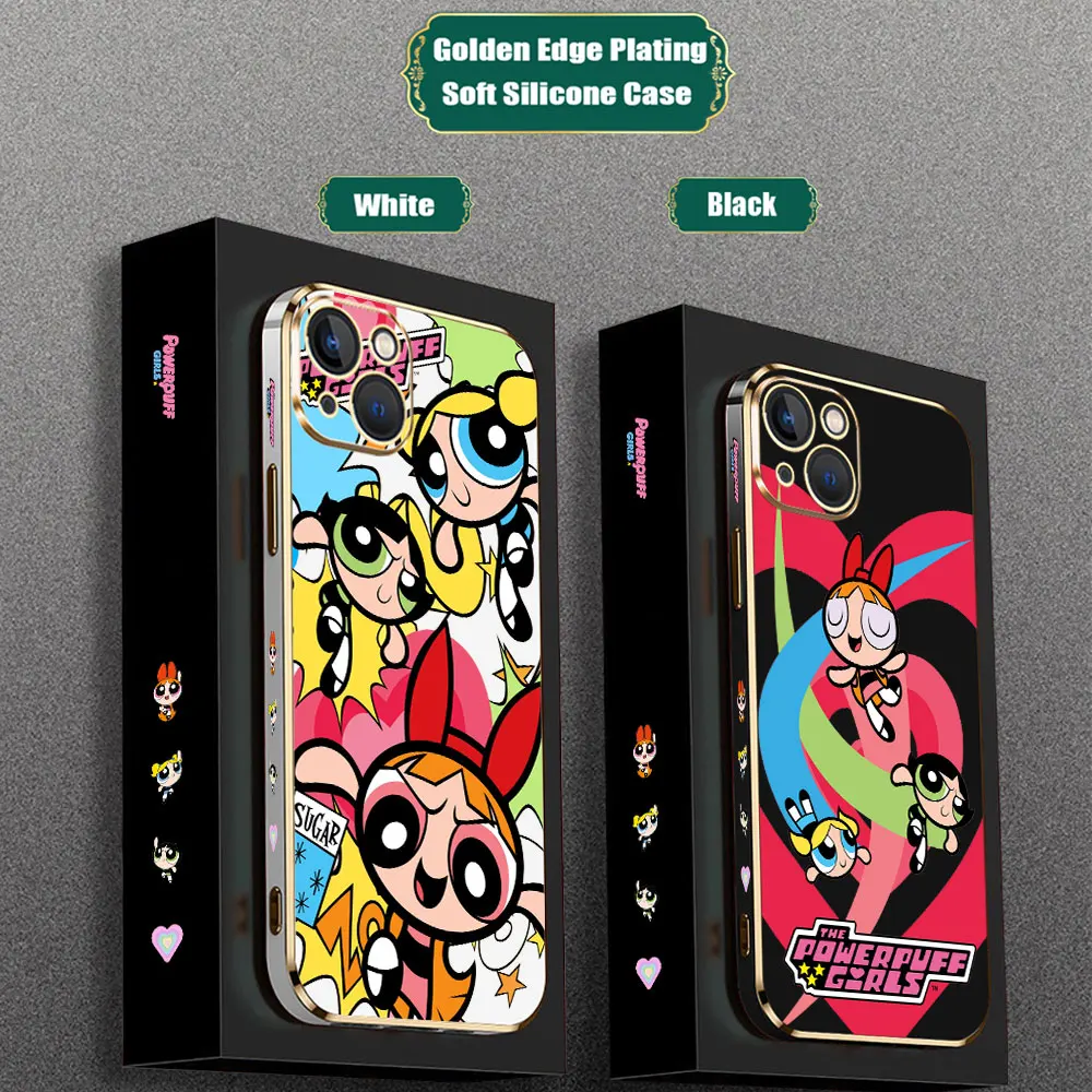 P-Powerpuff Girls Cute Girl Phone Case For Motorola Moto G60 G53 G52 G50 G40 G30 G22 G10 G9 E20 E7 E7I Power Play Plating Cover