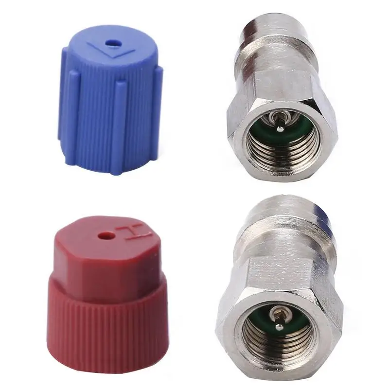 Air Conditioner Conversion Adapter High/Low AC Fitting Port Fitting Port Retrofits Conversion Adapter Fit for Standard Auto Air