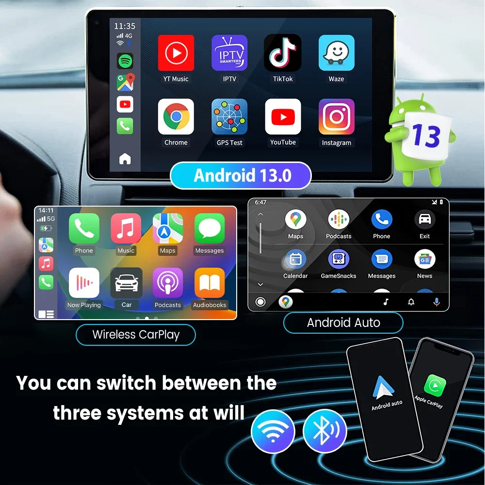 Carlinkit 8G + 128GB Magic Carplay Box Wireless USB Dongle Radio Android 13 System Wireless Android Automatic Carplay Ai Box