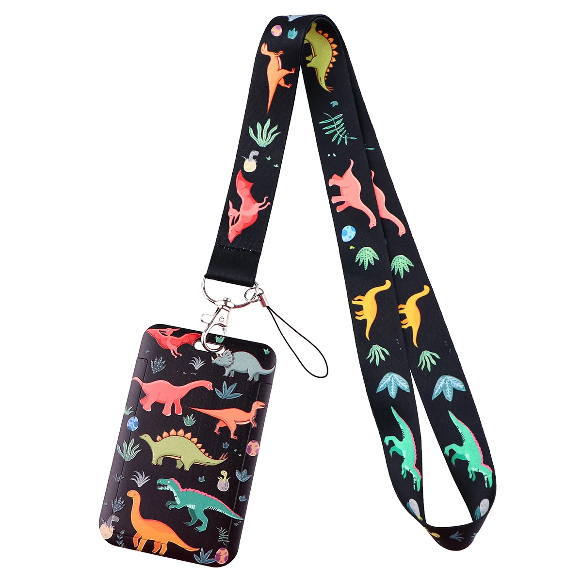 Dinosaur Lanyard Keychains Classic Cartoon Ribbon Hang Ropes Keyring Mobile Phone Charm Neck Straps Key Ring