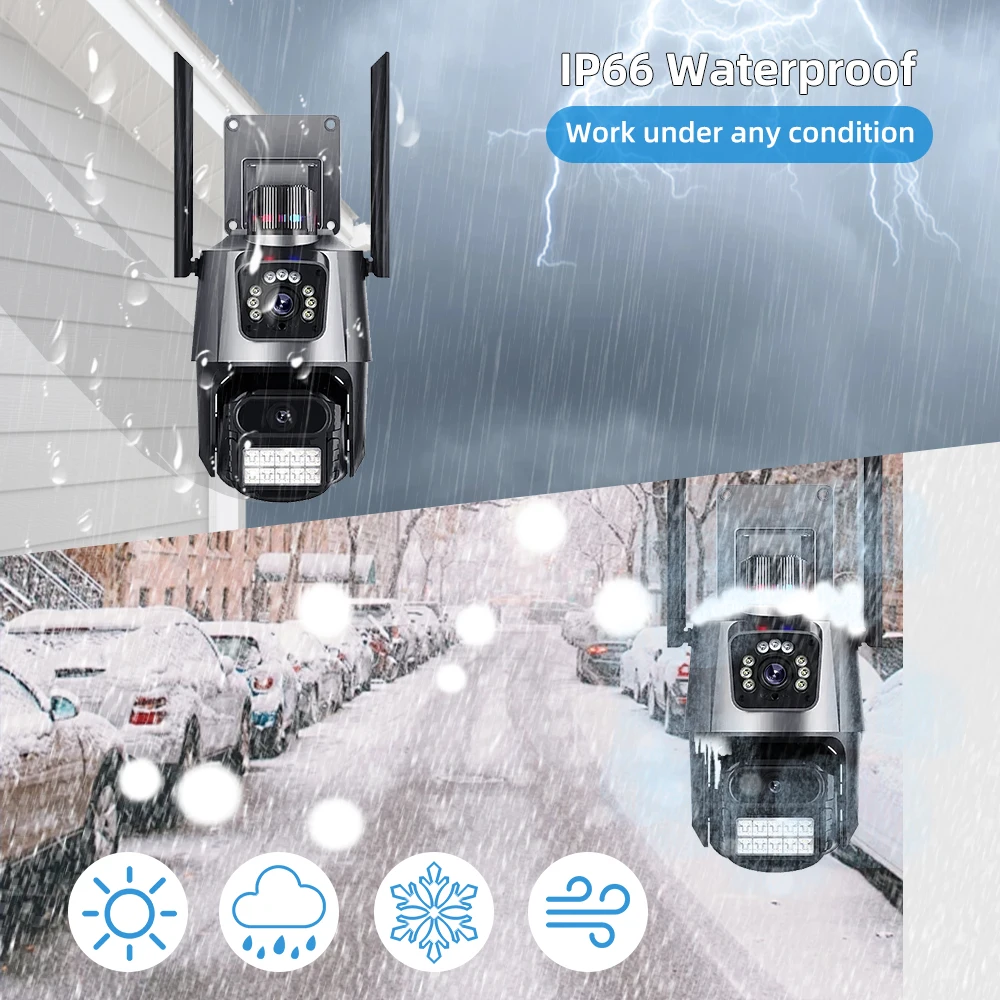 V380 Pro 4G SIM Outdoor Security Camera 8MP HD PIR Motion Detection Auto Tracking Night Vision Battery CCTV