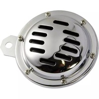 1pcs 12V Motorcycle Horn Chrome Round Slotted Grille Car Horn Cover Fit For Speaker Horns Bike Car Accessories