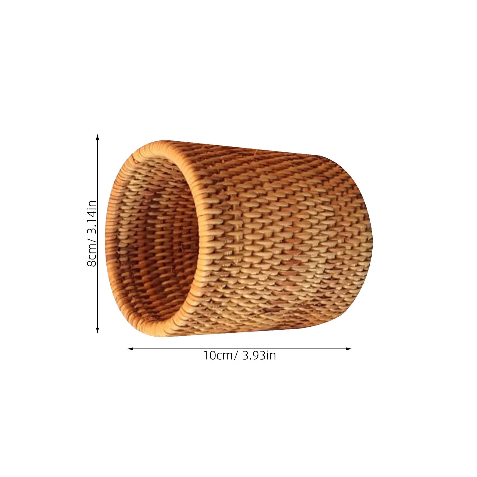 1Pcs Tea Set Basket Rattan Woven Tea Utensils Holder Round Woven Storage Canister Multi-Purpose Pen Container Elegant Dinner