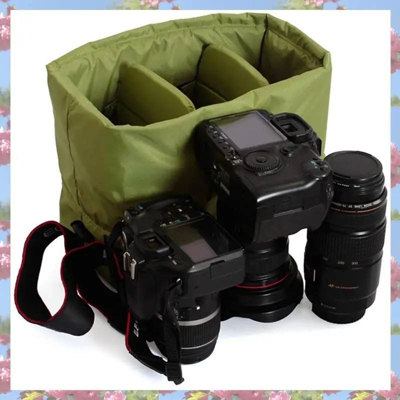 2X Waterproof Insert Padded Partition Camera Bag Lens Case For Dslr Slr Camera