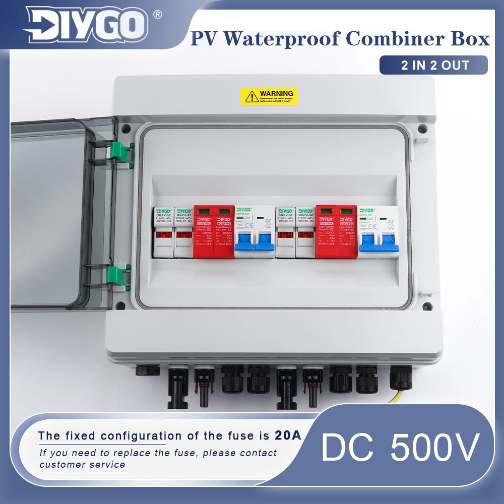 Solar Combiner Box - IP65 Waterproof PV Combiner Box DC500V