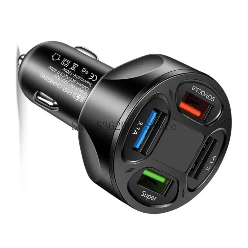 

4 Port USB C Car 66W QC3.0 AC12-32V Car USB Adapter Fast Speed 40JB