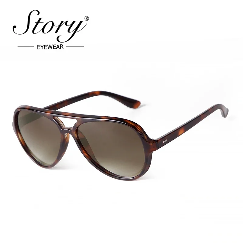 STORY Retro Classic Aviation Sunglasses Men Women 2024 Brand Designer Vintage Rivet Tortoiseshell Pilot Sun Glasses Male S22733