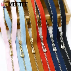 5Pcs Meetee 3# 15-70cm Metal Zipper Coat Pocket Zip Closure Decoration Zippers for Clothes Replacement Zips Sewing Accessories