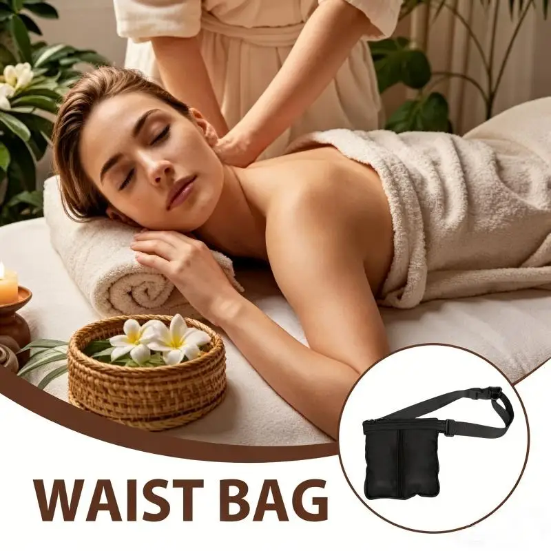 1PC Massage Waist Pouch One/Two Bottles Massage Bottle Bag Adjustable Belt Supplies Professional Lotion Holster for Therapist