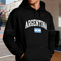 Argentina Hooded Sweatshirt Argentine Flag Print Hoodie Simple Daily Life Men Women Unisex Clothing Winter and Spring Streetwear