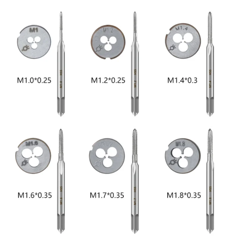 2pcs metric tap+die set M1-M10 manual tap mold combination, used for thread repair, tapping and drilling hand tools