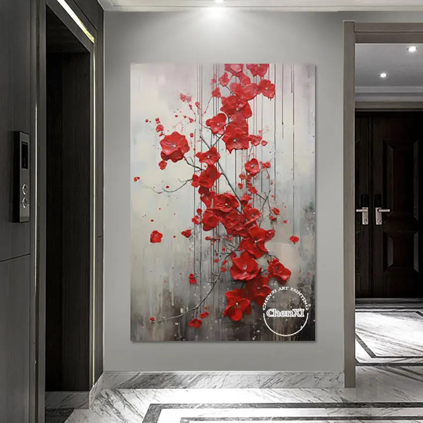 

Акриловый 3D нож ручной работы большой толщины, картина маслом с цветами розы, роскошные предметы интерьера, горячая Распродажа