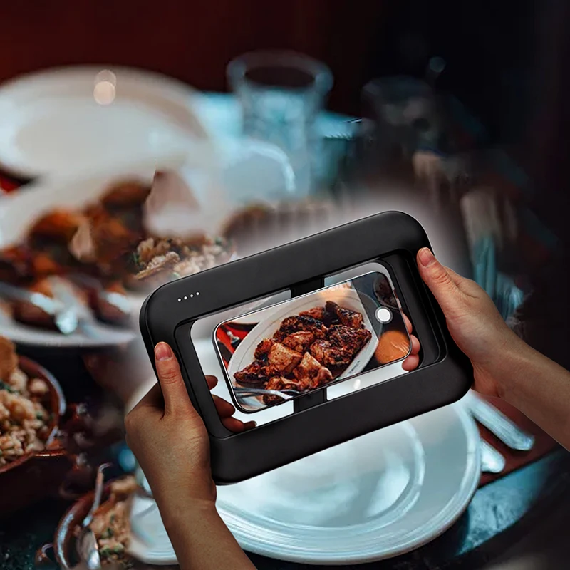 YSKE Magnetic RGB Phone Ring Light - Multi-Angle Dimmable Fill Light for Live Streaming/Conference/Selfie/Vlog, Universal Phone