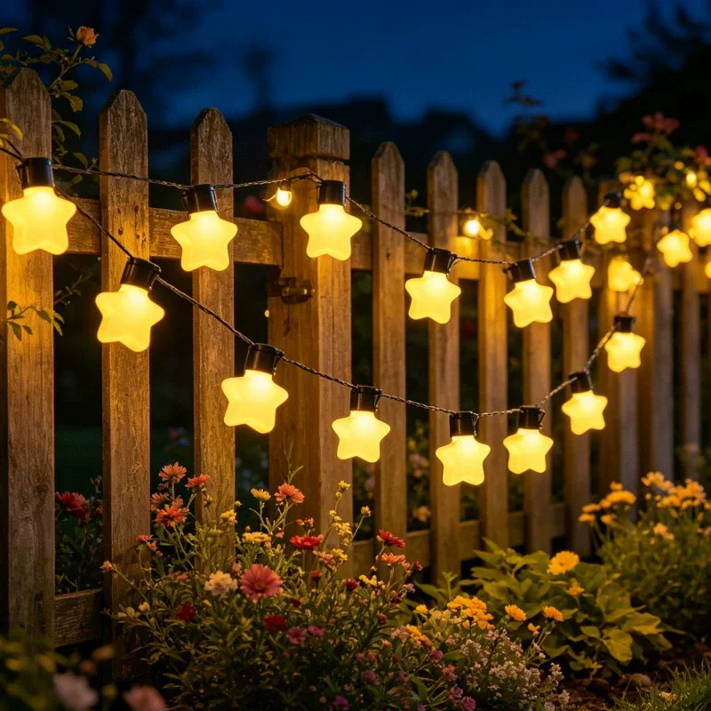 10/20/30 Leds Light Outdoor Solar Lights, Warm LED String Lights For Garden Camping Bulbs Stars String Lights Yard Decor