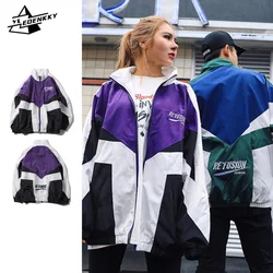 INS Student Jacket Men Women Varsity Hip-hop Loose Windbreaker Spring Autumn Thin Patchwork Coat Harajuku Casual Bomber Jackets