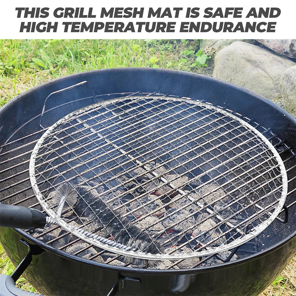 

10Pcs Round Grill Mesh Bbq Grate Portable Camping Fire Pit Cooking Mat Disposable Grill Net Outdoor Barbecue Cooking Rack