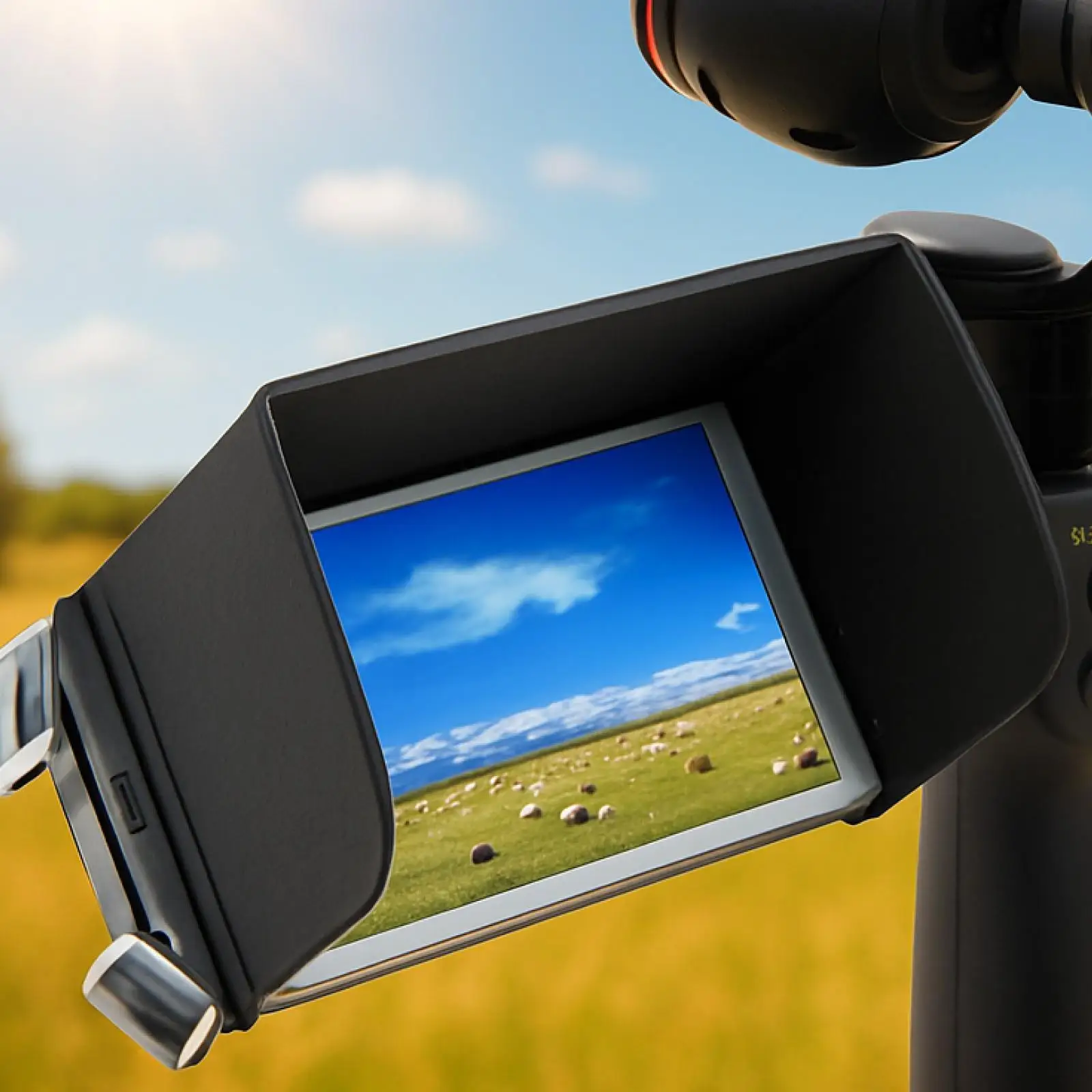 Mobile Phone Sunshade Visor Hood Foldable PU Leather Sun Shield Outdoor Use for FPV Monitor Controller