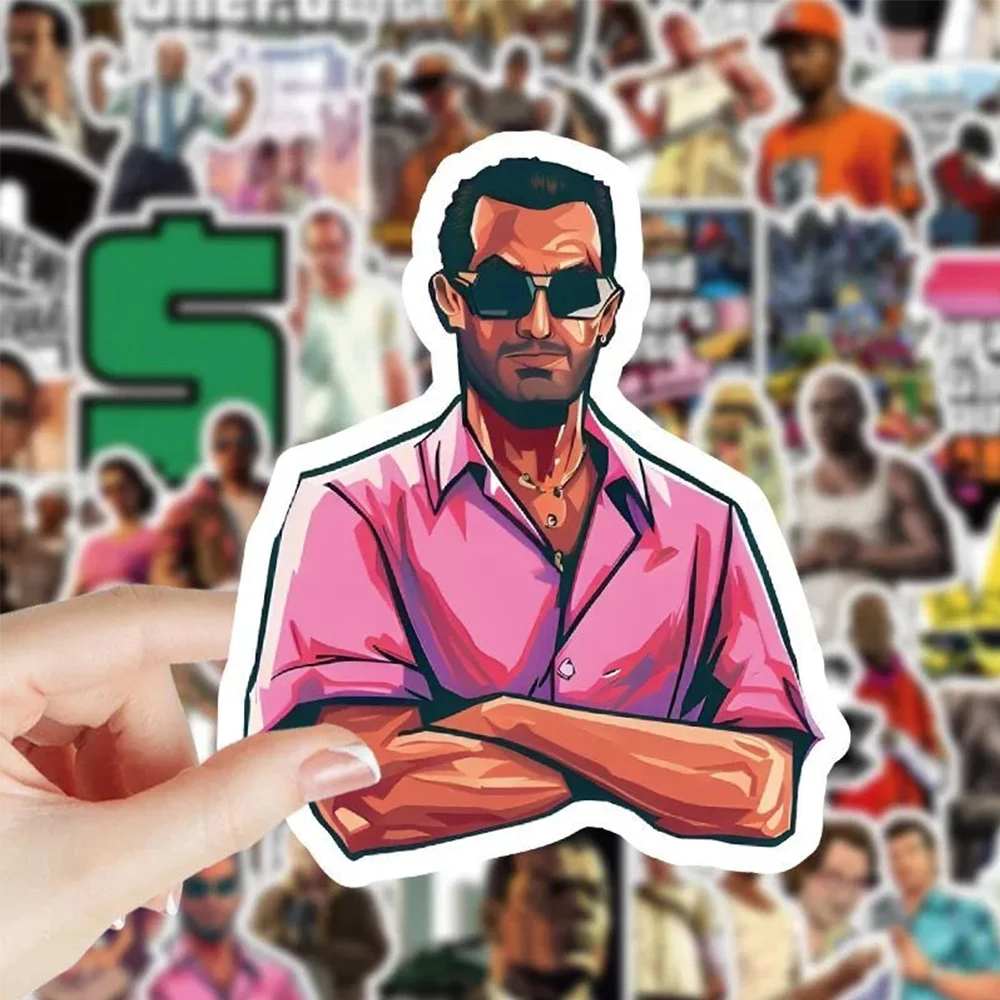 10/30/50pcs Cool Cartoon Stickers GTA Game Grand Theft Auto Decals Decorative Phone Case Laptop Skateboard Waterproof Sticker