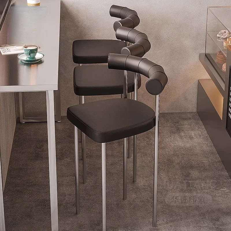 

Барные стулья из нержавеющей стали: коммерческие, эстетичные, для кухни, со спинкой, элегантные, в стиле середины века, мебель для дома и бара