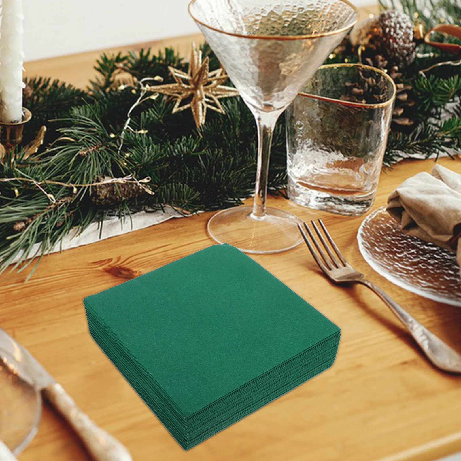 

25Pcs Soft Green Napkins Absorbent Disposable Paper Towels for Wedding Dinner Party Bathroom Use Eco-Friendly Cocktail