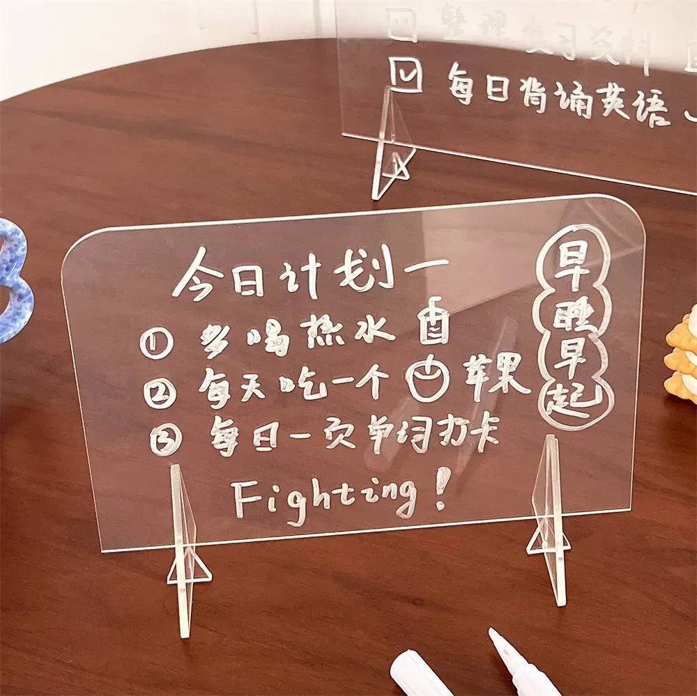 Simple and Transparent Acrylic Noteboard Student Message Board Creative Memo Portable Mini Writing Board