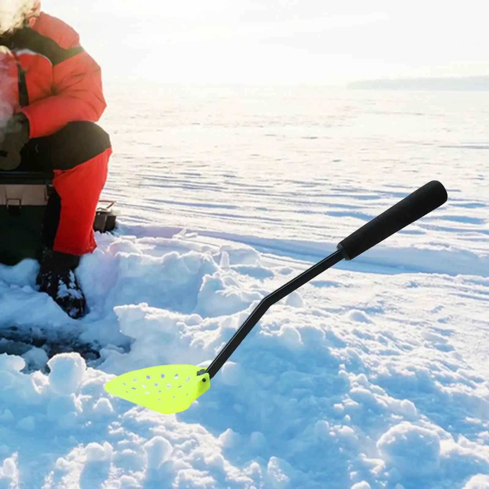 Ice Fishing Skimmer Telescopic Easy to Carry Large Holes Removing Ice Strainer Scooper Ice Fishing Ladle for Winter Outdoor