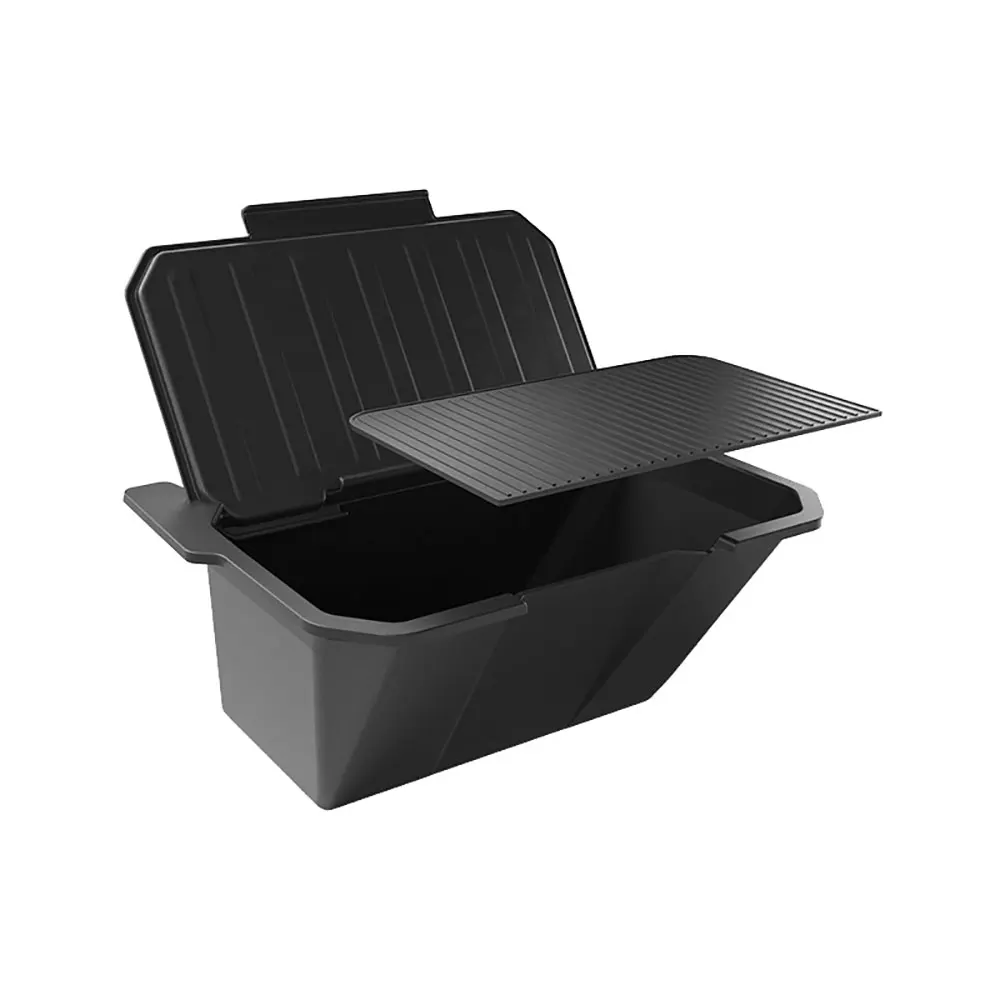 2nd Row Floor Storage Bin ABS With TPE Lid Rear Center Backseat Storage Box For Tesla Cybertruck 2024 2025