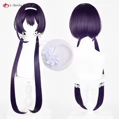 High Quality Izumi Kyouka Cosplay Wig 88cm Dark Purple Izumi Kyouka Anime Cosplay Wigs For Women Heat Resistant Hair + Wig Cap