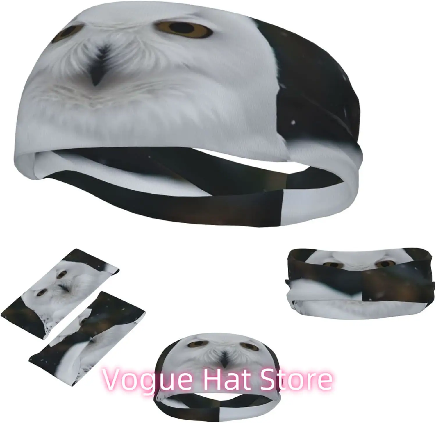 

Sports Headband for Men Women Moisture Wicking Athletic Sweatband Snow Owl Workout Sweat Bands Non Slip Headbands Stretchy