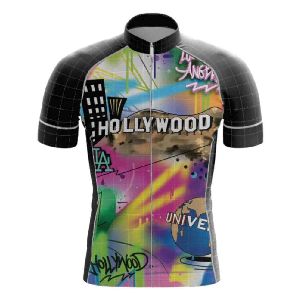 Retro Artist Series California Men's Short Sleeve Cycling Jersey Mountain Bike Road Riding Bicycle Clothes