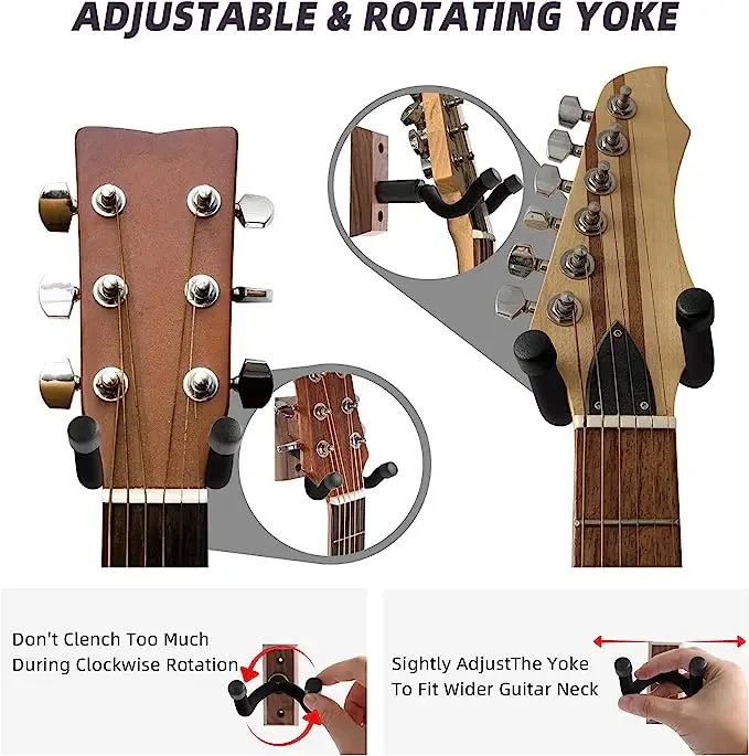 Wall Mount Guitar Hanger Hook Non-slip Holder Stand for Acoustic Guitar Ukulele Violin Bass Guitar Instrument Accessories