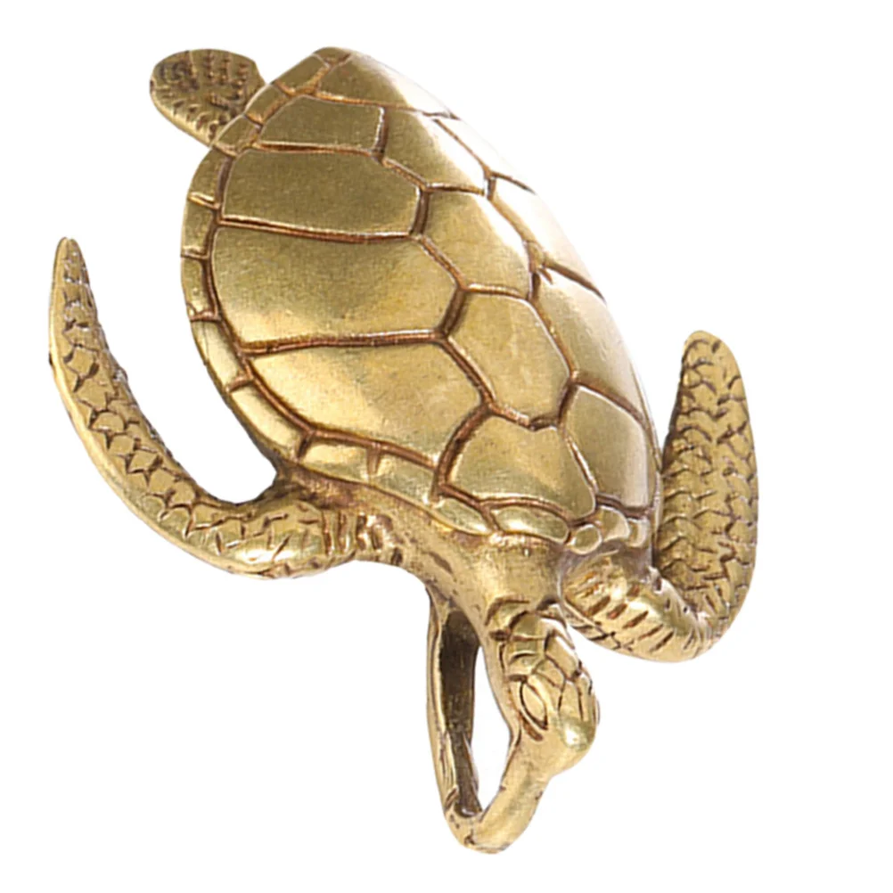 

Small Brass Turtle Statue Vintage Desktop Decoration Compact Retro Tortoise Sculpture Home Office Decor