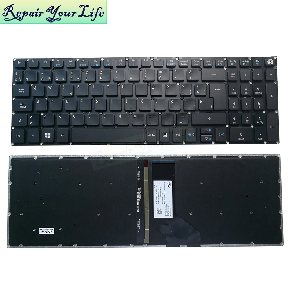 PT-BR Russian Spanish Backlit Keyboard for Acer Aspire E5-573 553 E5-573TG E5-574G E5-574T E5-574TG E5-575G Teclado Latin SP New