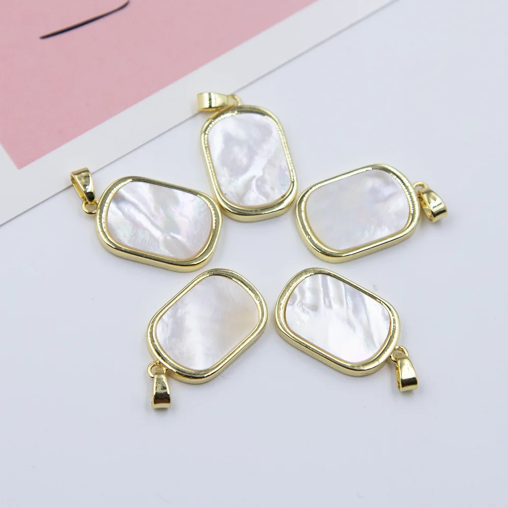 حار الوافدين الجدد 3 أحجام أذن البحر الطبيعية شل قلادة 13x21 مللي متر مستطيلة يمكن استخدامها مجوهرات DIY بها بنفسك النساء والرجال القلائد